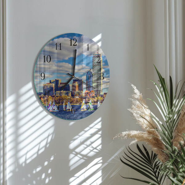 Wanduhr rund Segelboote