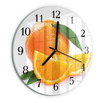 Wanduhr rund Orangen