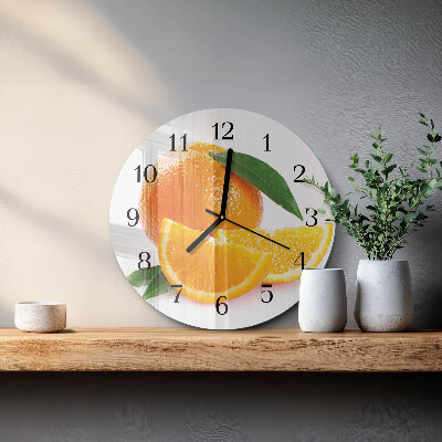 Wanduhr rund Orangen