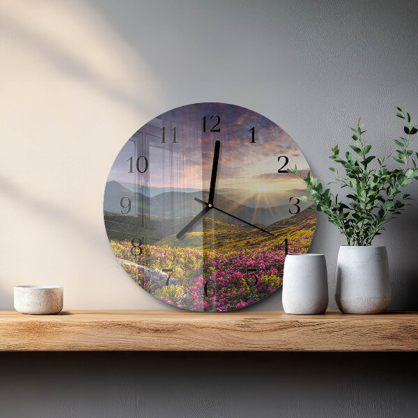 Wanduhr rund Landschaft
