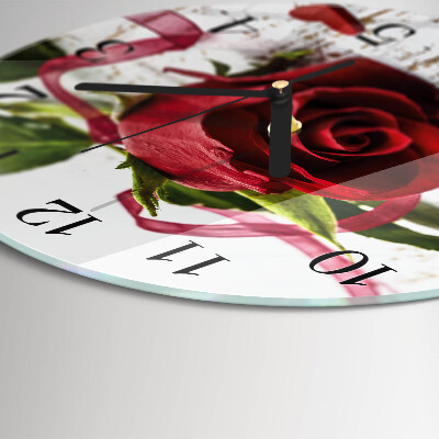 Wanduhr rund Rose