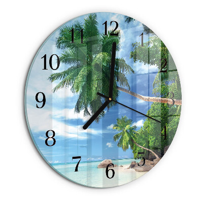 Wanduhr rund Palmen