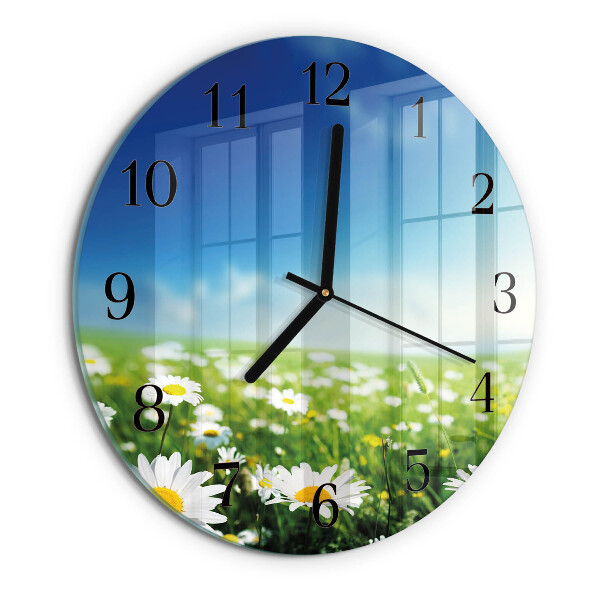 Wanduhr rund Wiese
