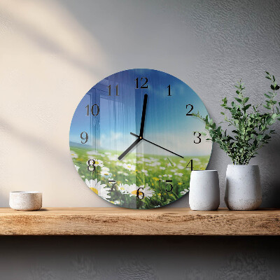 Wanduhr rund Wiese