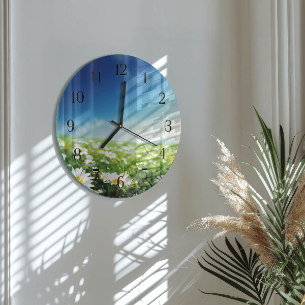 Wanduhr rund Wiese