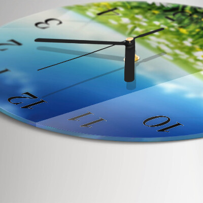 Wanduhr rund Wiese