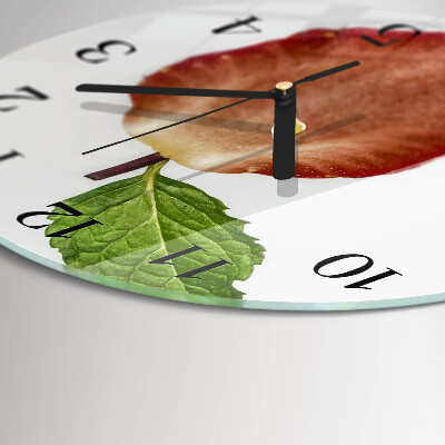 Wanduhr rund Erdbeere