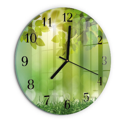 Wanduhr rund Frühling