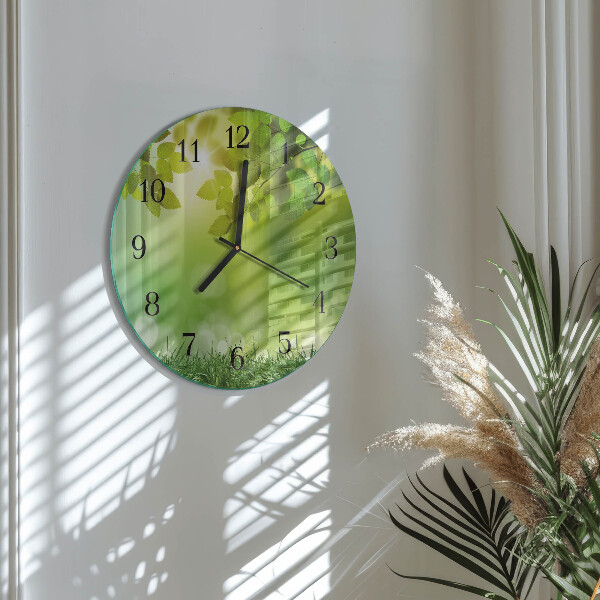 Wanduhr rund Frühling