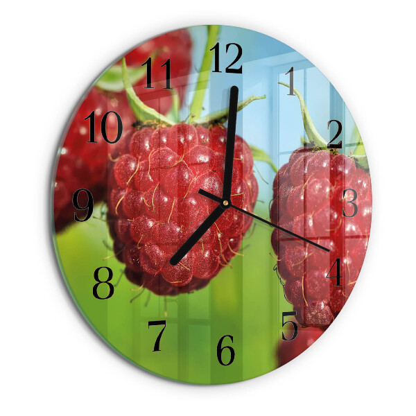 Wanduhr rund Himbeeren