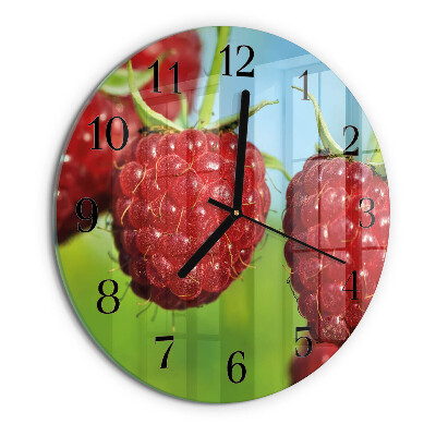 Wanduhr rund Himbeeren