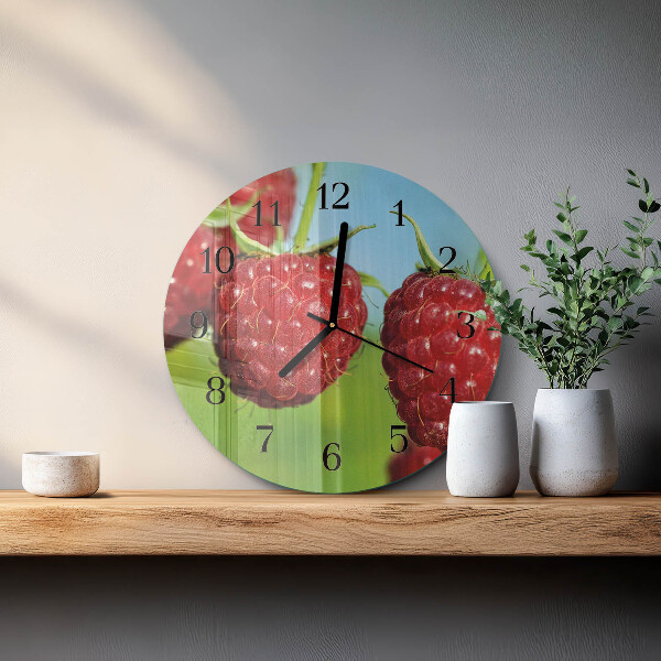 Wanduhr rund Himbeeren