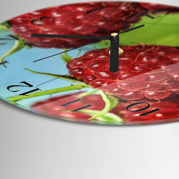 Wanduhr rund Himbeeren