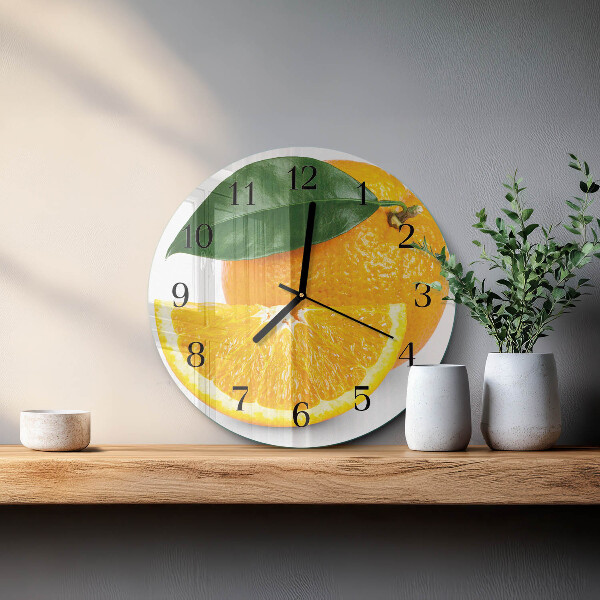 Wanduhr rund Orangen