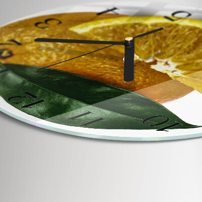 Wanduhr rund Orangen