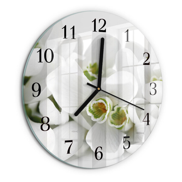 Wanduhr rund Blumen
