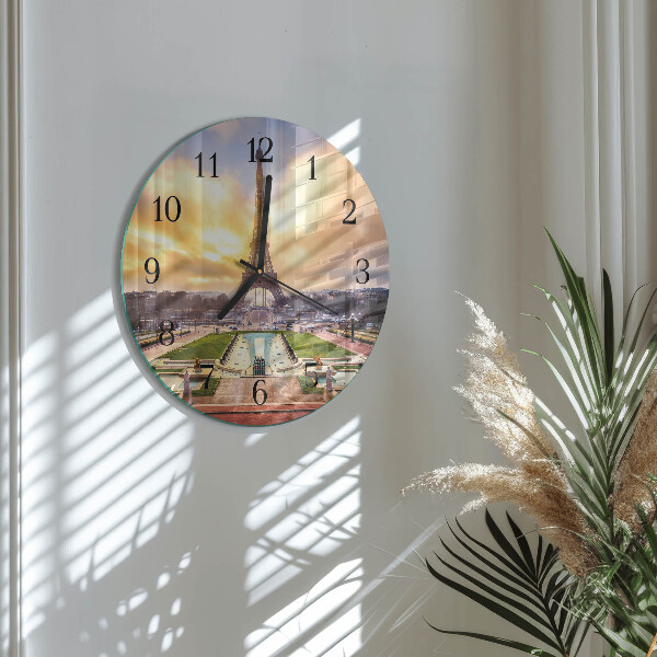 Wanduhr rund Eiffelturm