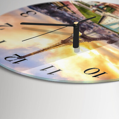 Wanduhr rund Eiffelturm