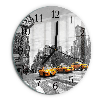 Wanduhr rund Taxi