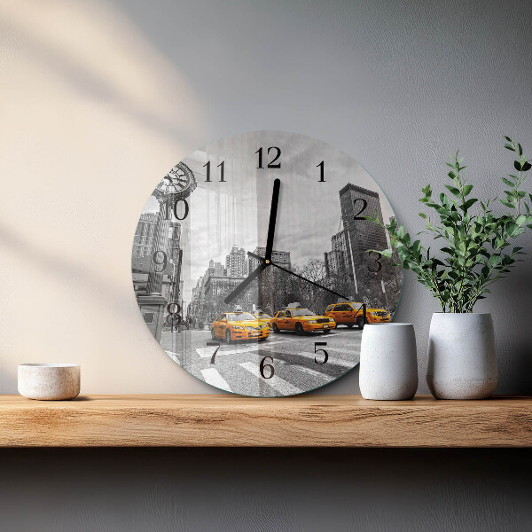 Wanduhr rund Taxi