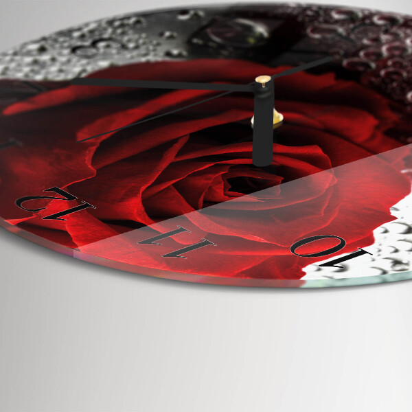 Wanduhr rund Rose