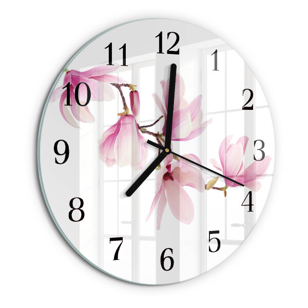 Wanduhr rund Magnolie