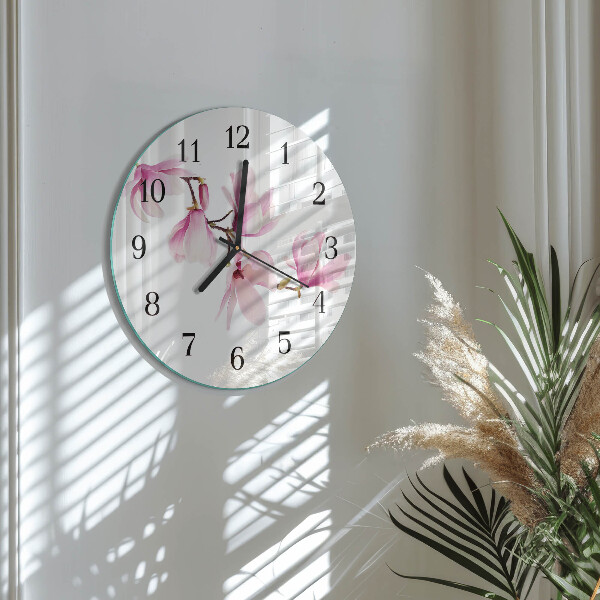 Wanduhr rund Magnolie