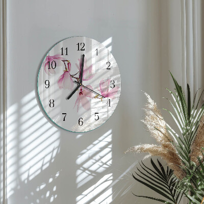Wanduhr rund Magnolie