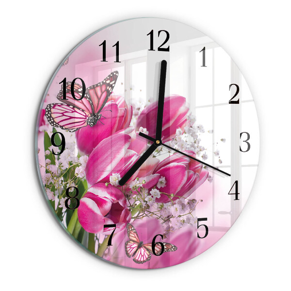 Wanduhr rund Schmetterling
