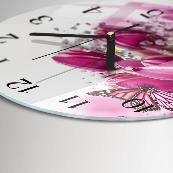 Wanduhr rund Schmetterling