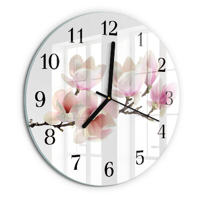 Wanduhr rund Magnolie