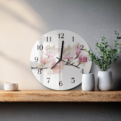 Wanduhr rund Magnolie
