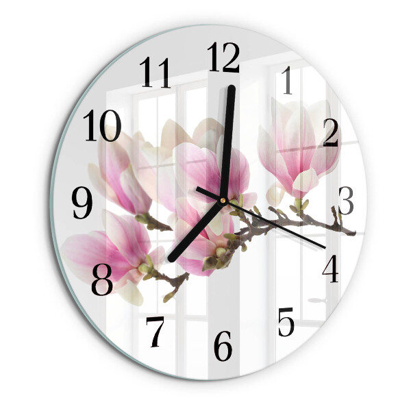 Wanduhr rund Magnolie