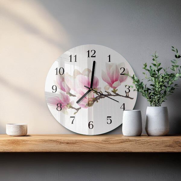 Wanduhr rund Magnolie
