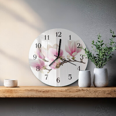 Wanduhr rund Magnolie