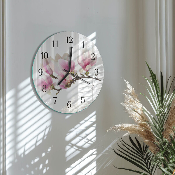 Wanduhr rund Magnolie
