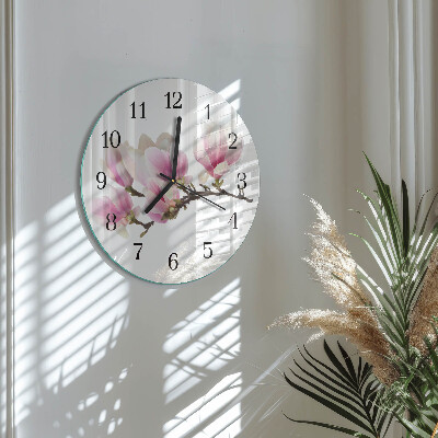 Wanduhr rund Magnolie