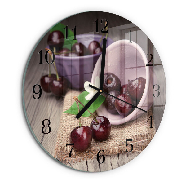 Wanduhr rund Burgunderkirschen