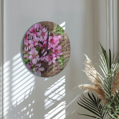 Wanduhr rund Blumen