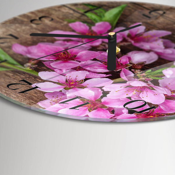 Wanduhr rund Blumen