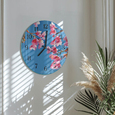 Wanduhr rund Blumen
