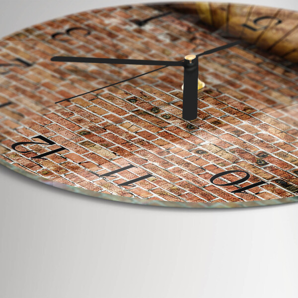 Wanduhr rund Ziegel