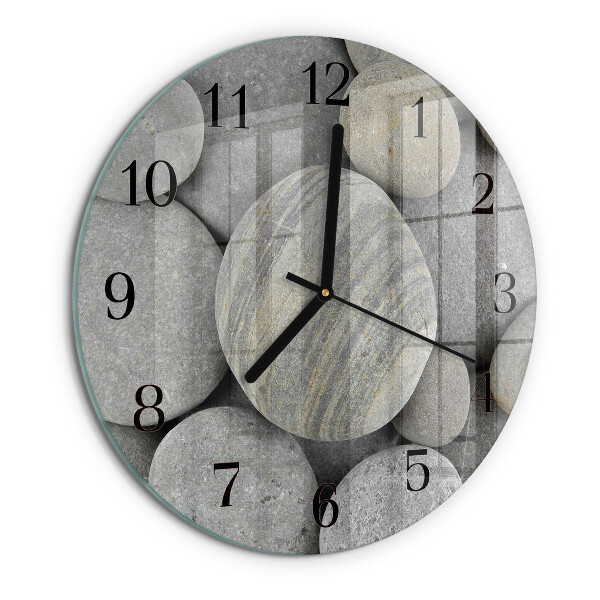 Wanduhr rund Steine