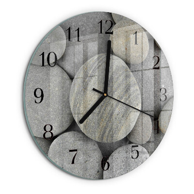 Wanduhr rund Steine