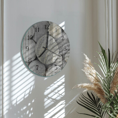 Wanduhr rund Steine