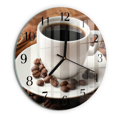 Wanduhr rund Kaffee