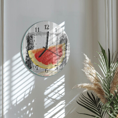Wanduhr rund Grapefruit-Eiscreme