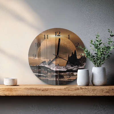 Wanduhr rund Gebirge
