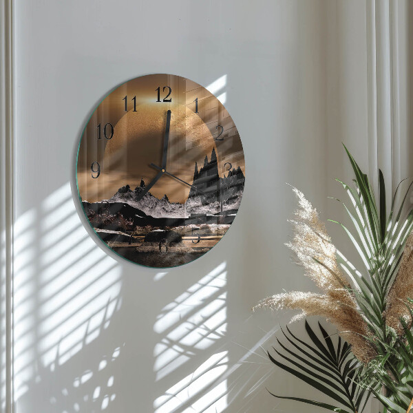 Wanduhr rund Gebirge