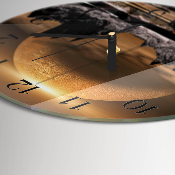 Wanduhr rund Gebirge